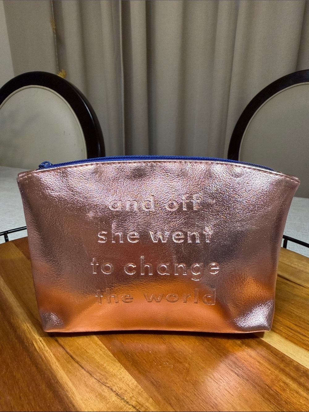 Ipsy pink and blue makeup bag